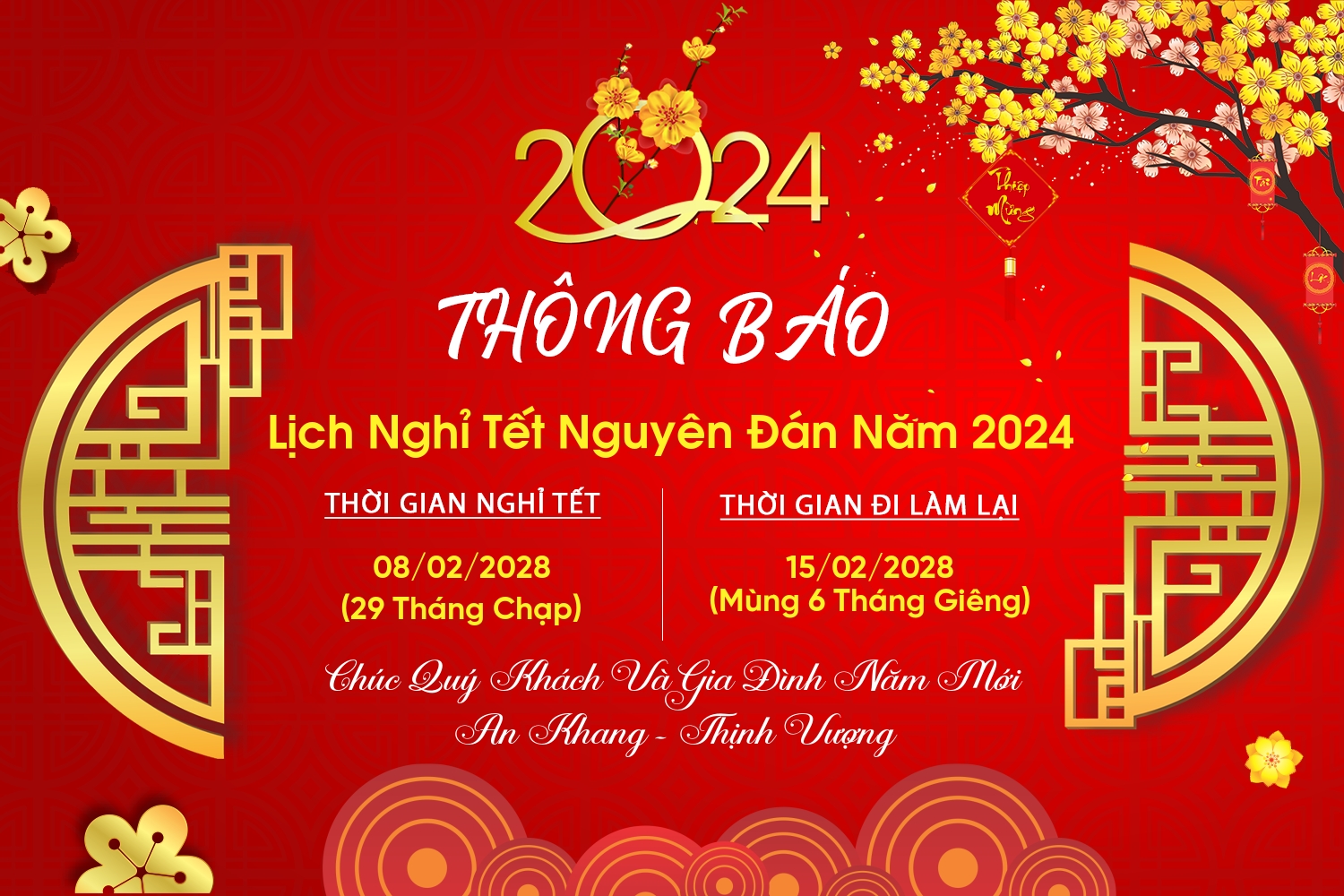 Lịch Nghỉ Tết Nguyên Đán Năm 2024